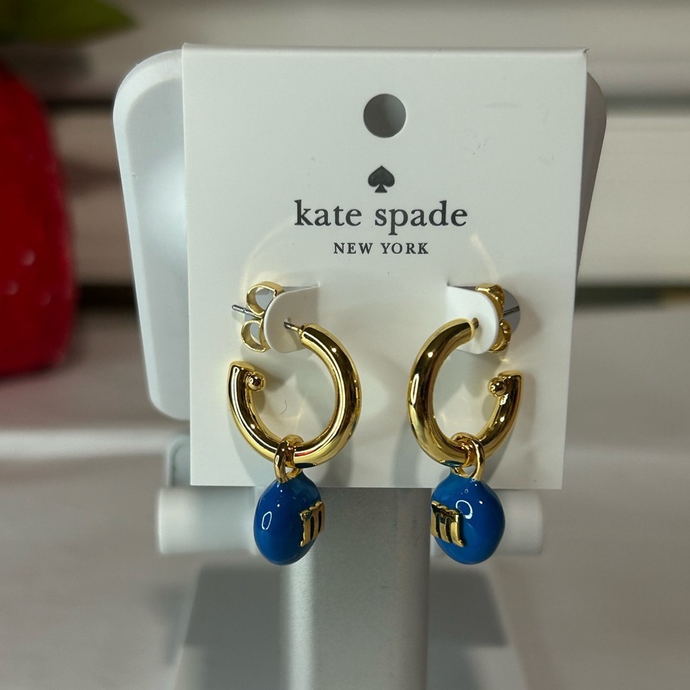 Kate Spade x M&M blue earrings